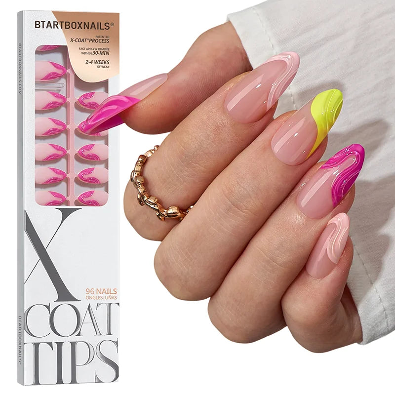 3D French Nails Medium Almond